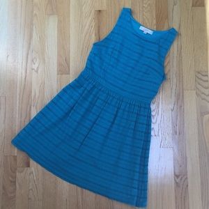 Ann Taylor Loft Turquoise Eyelet Cotton Dress